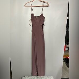 Chic Mauve Spaghetti Strap Maxi Dress